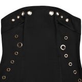 Women Elegant Gold Chain Sexy Strapless Slit Dress