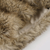 Women sexy fur solid shorts