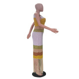 Women Casual Tassel Knitted Beach Dress