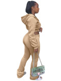 Women Hoodies and Bell Bottom Pants Two-Piece Set