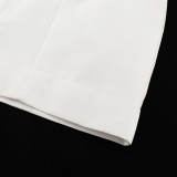 Women White French Sleeveless Round Neck Dress