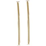 Women Elegant Gold Chain Sexy Strapless Slit Dress