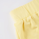 Women Solid Casual American-Style Sweatpants and Shorts Three-Piece Set