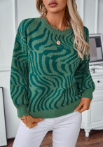 Zebra Print Women's Knitwear Autumn Winter Fashion Pullover Round Neck Top Zebra Print Women's Knitwear Autumn Winter Fashion Pullover Round Neck Top