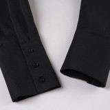 Women Pleated Casual Solid V-Neck Shirt