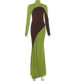 Women Fall Colorblock Dress