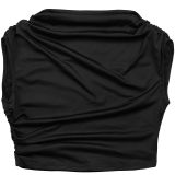 Women Casual Sleeveless Crop Top and Two-Piece Pants Set