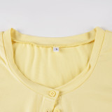 Women Solid Casual American-Style Sweatpants and Shorts Three-Piece Set