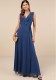 Women solid sleeveless V-neck Ruffle Edge dress