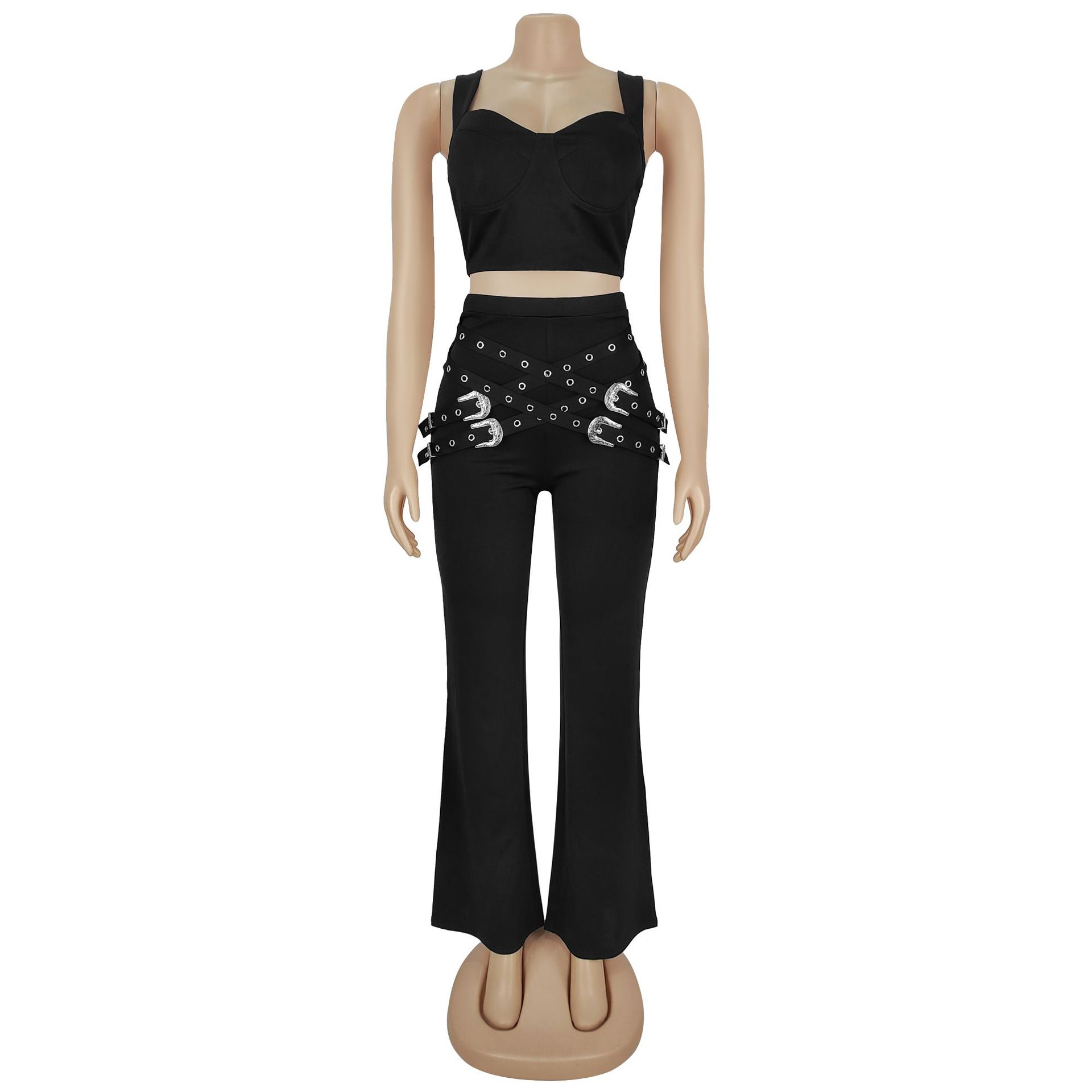 Women Sexy Casual Top and Two-Piece Pants Set