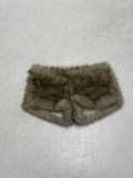 Women sexy fur solid shorts