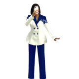 Women casual elegant lace Patchwork blazer and pant two-piece set