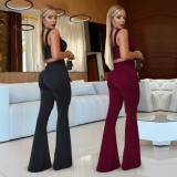 Women Sexy Casual Top and Two-Piece Pants Set