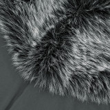 Women Fall/Winter V-Neck Furry Patchwork Shawl Collar Solid Long-Sleeved Jumpsuit