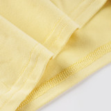 Women Solid Casual American-Style Sweatpants and Shorts Three-Piece Set