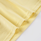 Women Solid Casual American-Style Sweatpants and Shorts Three-Piece Set