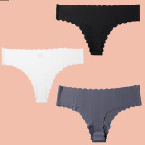 Women One-Piece Seamless Thong Ribbed Yoga Briefs