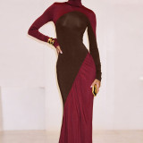 Women Fall Colorblock Dress