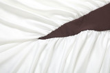 Women fall/winter contrast color Patchwork Halter Neck lace-up backless Sexy Bodycon Dress