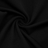 Women Fall Halter Neck Irregular Cutout Backless Solid Jumpsuit