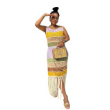 Women Casual Tassel Knitted Beach Dress