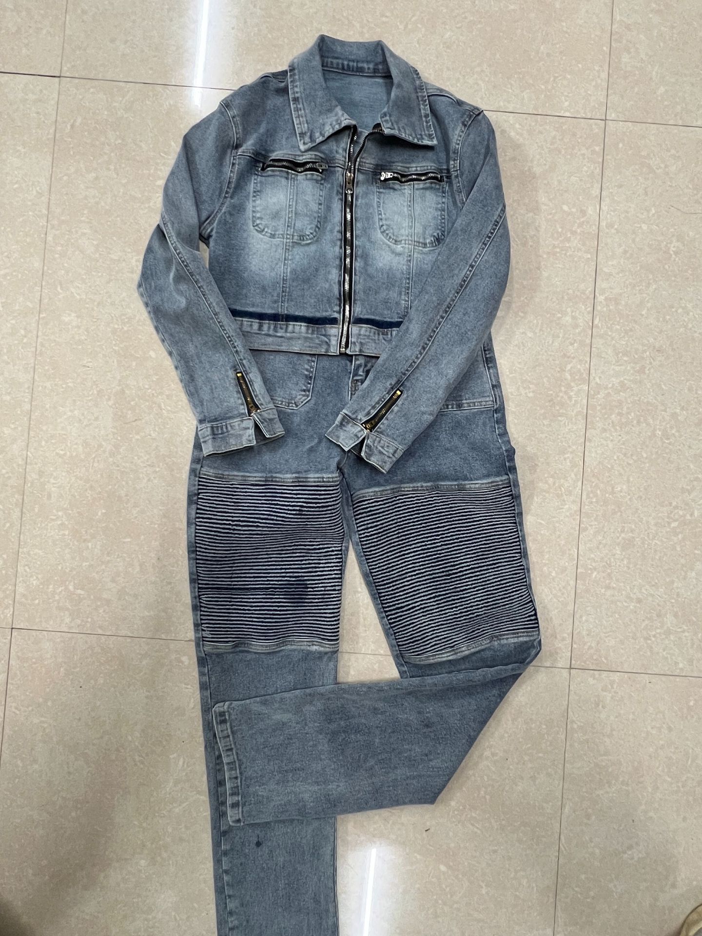 Women Stretch Long-Sleeved Top and Two-Piece Pants