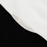 Women White French Sleeveless Round Neck Dress