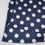 Women American-Style Casual Polka Dot Print Contrast Lace-Up Pants