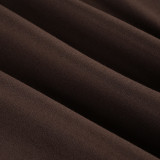 Women American-Style V-Neck Ethnic Ribbon Contrast Color Patchwork irregular pleated Halter Neck dress