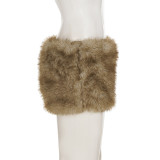 Women sexy fur solid shorts
