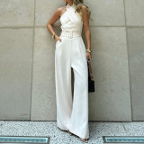 Summer Straight Halter Neck Jumpsuit Women's Clothing