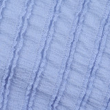 Autumn Elegant V Neck Textured Long Sleeve Dress