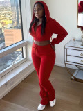 Women Hoodies and Bell Bottom Pants Two-Piece Set