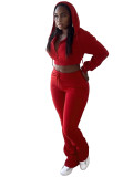 Women Hoodies and Bell Bottom Pants Two-Piece Set