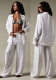 Women Casual Top and Wide-Leg Pants Two-Piece Set