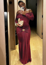 Women Off Shoulder Solid Long Sleeve Sexy Bodycon Dress Women Off Shoulder Solid Long Sleeve Sexy Bodycon Dress