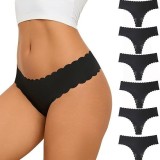 Women One-Piece Seamless Thong Ribbed Yoga Briefs