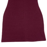 Women Round Neck Cut-Out Knot Long-Sleeved Solid Bodycon Dress