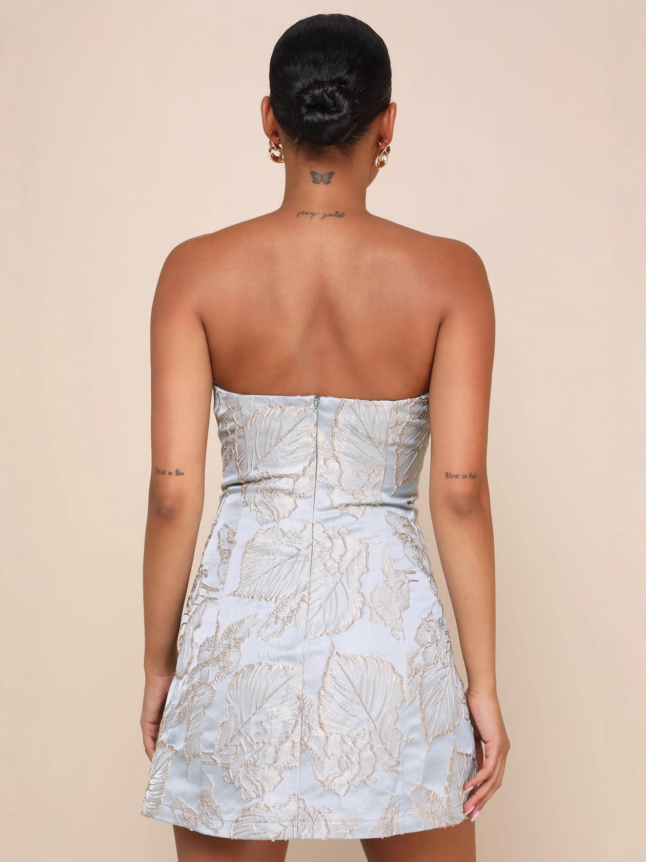 Women Strapless Floral Dress