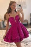 Women Sequined Strapless Sexy Prom Dress