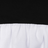 Women Chiffon Patchwork Contrast Color Dress