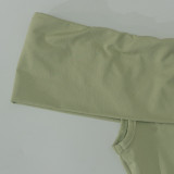 Women Slash Shoulder Knot Slit Maxi Dress