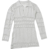 Women Fall Knitting Cutout Ripped Sexy V-Neck Bodycon Dress