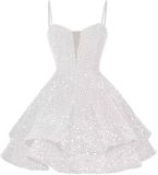 Women Sequined Strapless Sexy Prom Dress