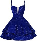 Women Sequined Strapless Sexy Prom Dress