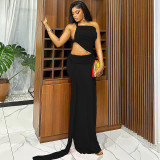 Women Asymmetrical Pleated One-Shoulder Strapless Solid Bodycon Dress