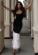 Women Chiffon Patchwork Contrast Color Dress