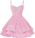 Women Sequined Strapless Sexy Prom Dress