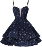 Women Sequined Strapless Sexy Prom Dress
