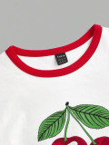 Women Round Neck Short-Sleeved Floral Letter Printed Summer T-shirt
